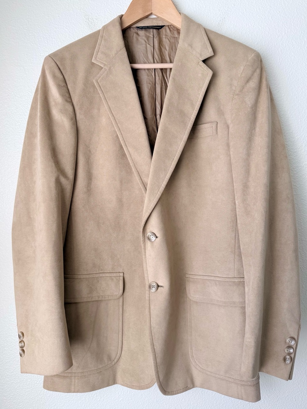 Vintage 70s Nordstrom Claridge Collection Ultrasuede Blazer Jacket Camel 40R USA